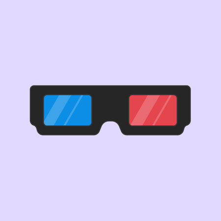 3d Glass Cinema vector Icon 3d Red Blue film glassesのイラスト素材
