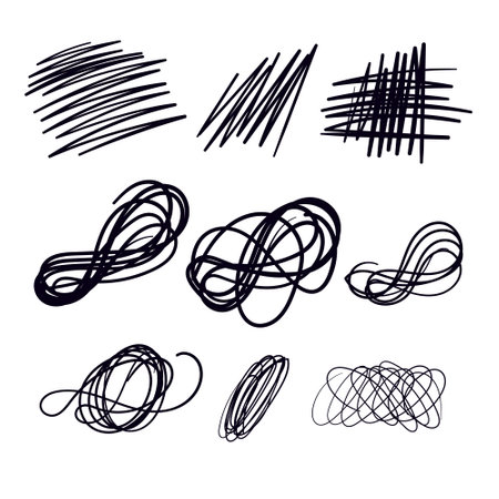 Random Hand Drawn Scrabbles Doodle Vector Illustration Doodle iconのイラスト素材