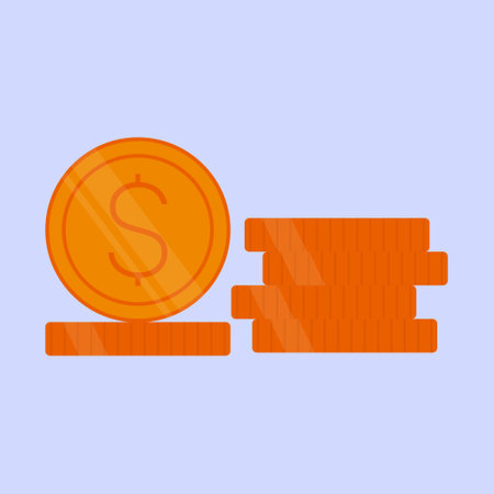 Golden Coins Vector icon Gold Illustration Finance Businessのイラスト素材