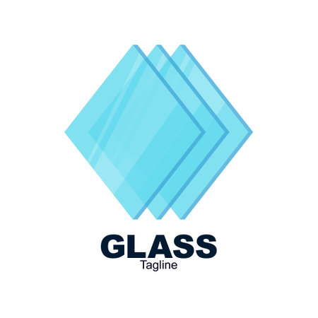 Glass Logo Vector Illustration Icon Glass Window company logo iconのイラスト素材