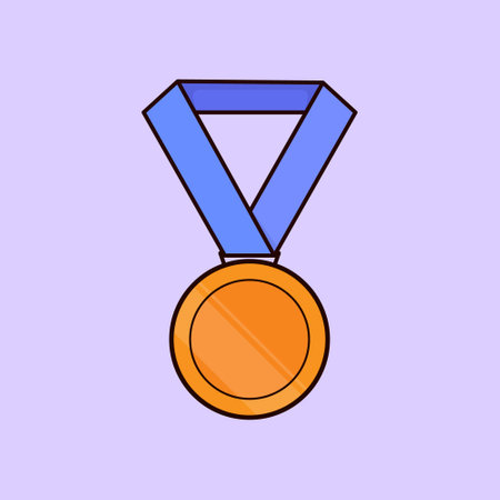 Gold no 1 Medal Illustration Icon Vector Gold Medal Illustration First Prizeのイラスト素材
