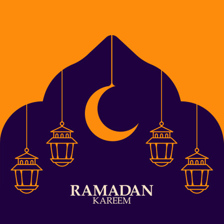 Happy Ramadan Mubarak Vector Illustration Icon Ramadan Kareem Illustrationのイラスト素材