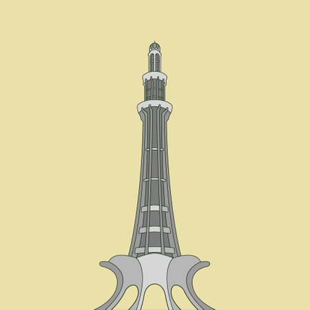Pakistan Day vector Minar e Pakistan 23rd March Vector Illustration Icon Pakistan Day Lahore Minar...