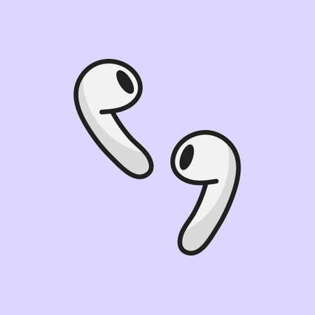 TWS Wireless Earphone vector Illustration wireless Airpods Illustration Headphones TWS iconのイラスト素材