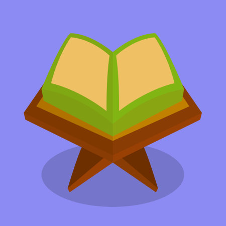 The Holy Quran Kareem Vector Illustration Icon Holy Koran Recite Vector Muslim Religionのイラスト素材