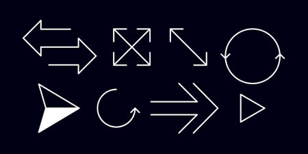 Line Arrow vector icon set Arrow Direction Icons Set Vector Graphics Illustration