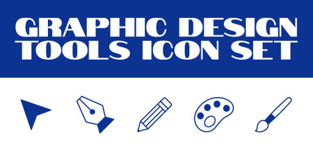 Graphic design tools icon set. Set of thin line icons of graphic design, Art, creativity and graphic design Vector Iconsのイラスト素材