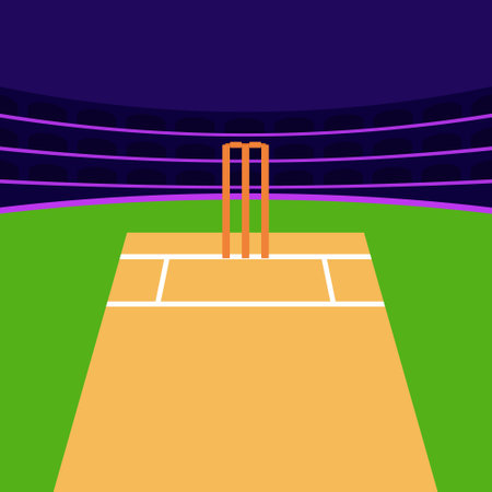 Cricket stadium illustration vector Cricket Pitch Icons Vector Cricket Sportsのイラスト素材