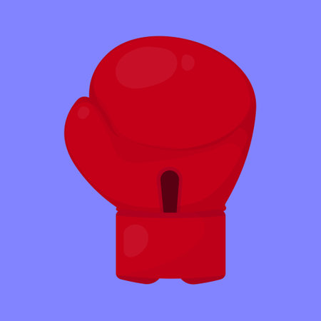 Boxing gloves vector illustration. Red boxing gloves isolated on blue background.のイラスト素材