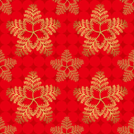 Illustration of cypress leaf wallpaper. Seamless pattern. Vector.のイラスト素材
