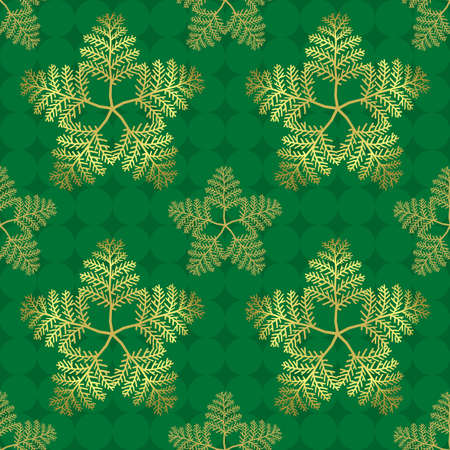 Illustration of cypress leaf wallpaper. Seamless pattern. Vector.のイラスト素材