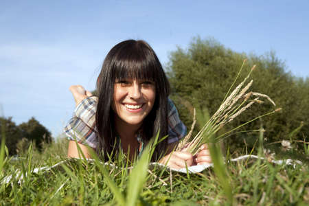 freetime in fieldの写真素材