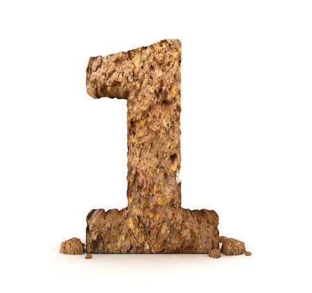 3d stone number isolatedの写真素材