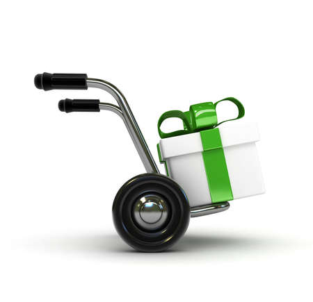 3D Barrow with gift isolated の写真素材