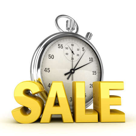 3D Chronometer with sale isolatedの写真素材