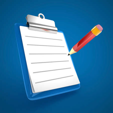 3D blue clipboard isolatedの写真素材