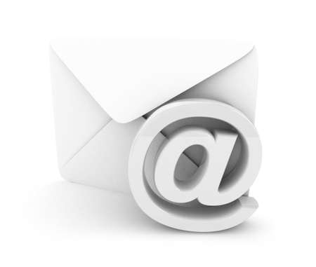 E-mail concept 3D rendered isolatedの写真素材