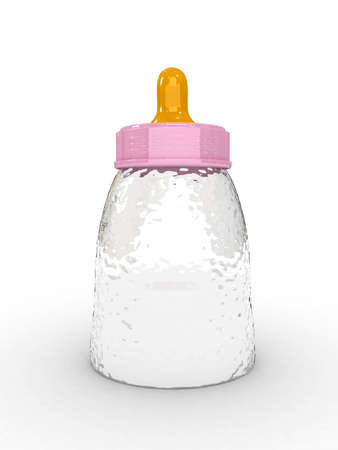 3d baby bottle isolatedの写真素材