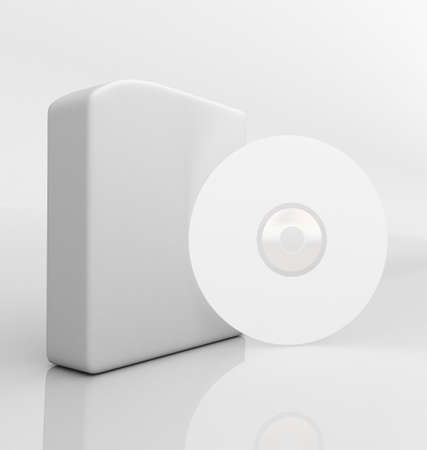 Blank 3d box with compact discの写真素材