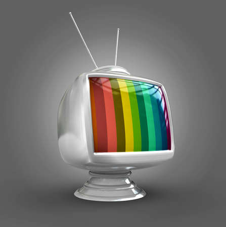 3d Stylish classic tv -colorful no signal の写真素材