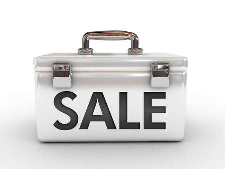 white box with sale text-3d rendered の写真素材