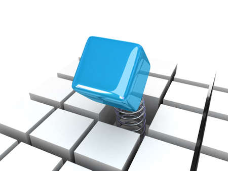 3d leading power cube for business - isolatedの写真素材