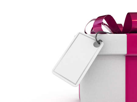 High res 3d gift with blank note paper の写真素材