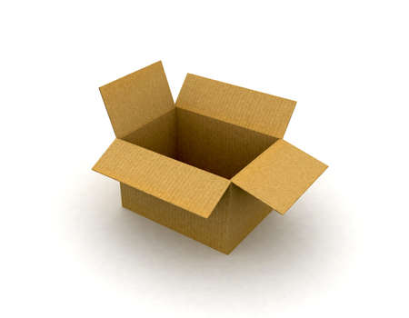 An open cardboard box