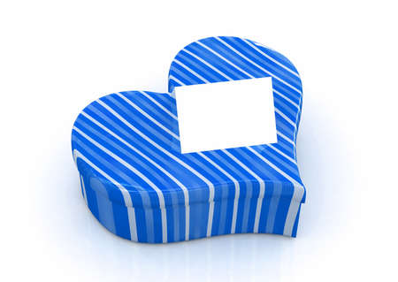 3d heart box with blank note paperの写真素材