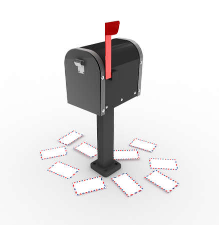 3d white mailbox isolated の写真素材