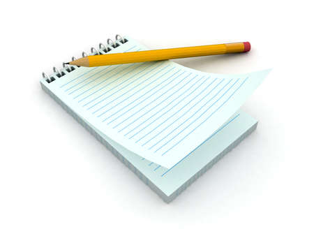 3d blank paper-note pad with pen 