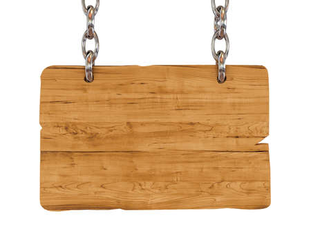 3d wooden sign board-isolatedの写真素材