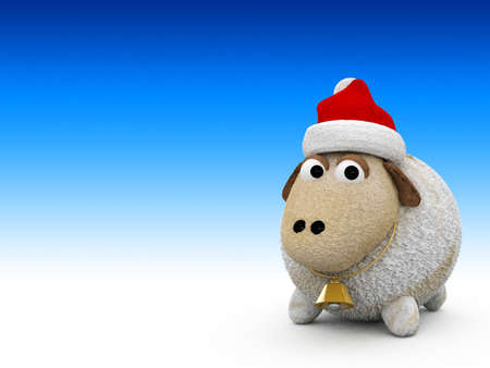 3d character christmas sheep の写真素材