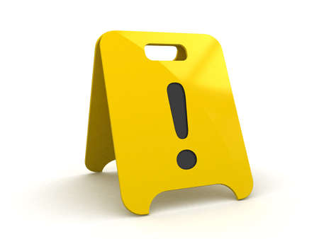high res. 3d blank warning board isolated の写真素材