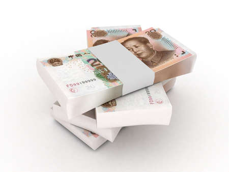 chinese yuan-3d rendered money isolated の写真素材