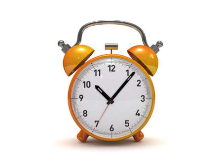 Alarm clock isolated 3d rendered の写真素材