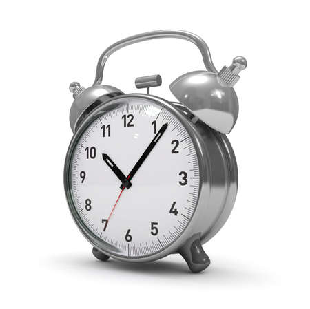 Alarm clock isolated 3d rendered の写真素材