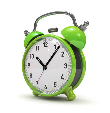 Alarm clock isolated 3d rendered の写真素材