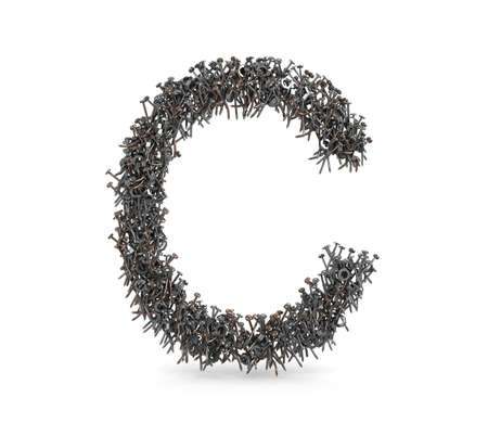 3D Nail and Bolts Letter Alphabet - isolated の写真素材