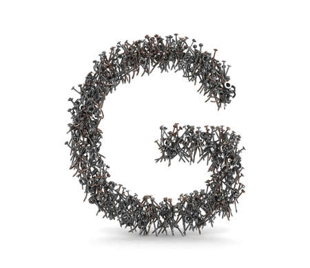 3D Nail and Bolts Letter Alphabet - isolated の写真素材