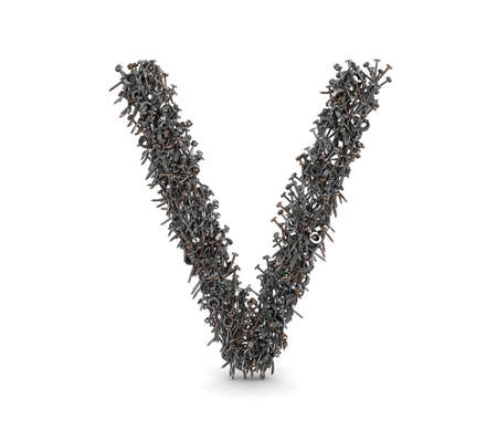 3D Nail and Bolts Letter Alphabet - isolated の写真素材