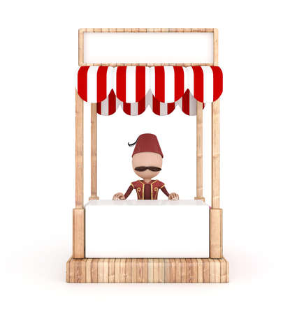 3d traditional human in the stand - ramadan conceptの写真素材