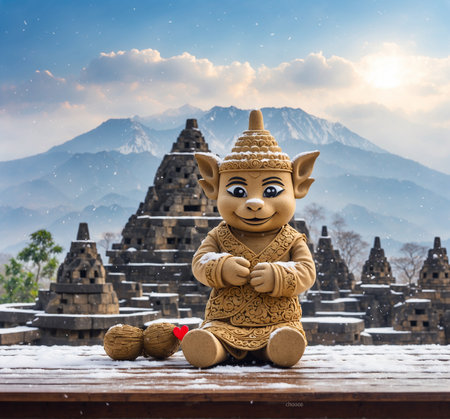 Monkey temple at Kathmandu, Nepalの素材