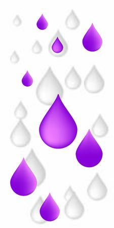 3d realistic Pink falling rain drops on the isolated white backgroundのイラスト素材