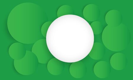 paper circle banner with drop shadows on green background template. Vector illustration Abstract banner with text space.のイラスト素材