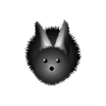 Gray Rabbit character isolated on white backgroundのイラスト素材