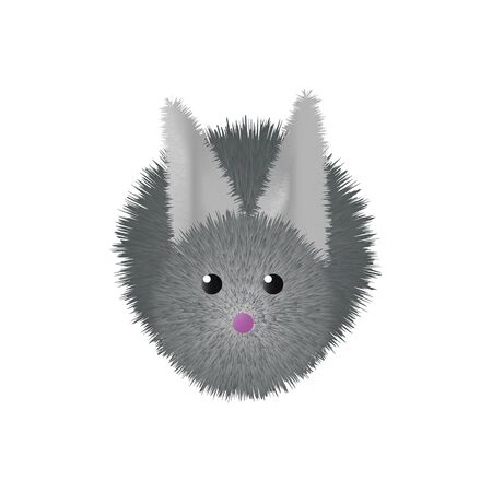 Gray Rabbit character isolated on white backgroundのイラスト素材