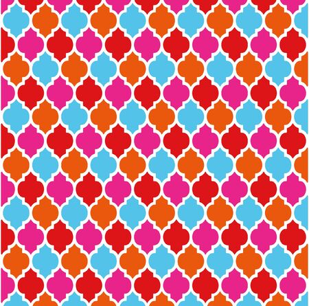 colorful Moroccan pattern with isolated white backgroundのイラスト素材