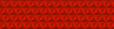 3D triangles background in red color. Paper pyramid shapes in realistic composition. Geometric...