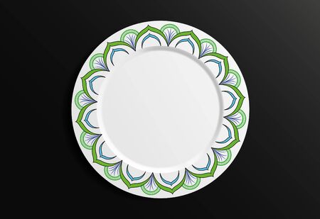 Vector Illustration. Round Geometric Floral Pattern. Oriental Pattern. Indian, Moroccan, Mystic, Ottoman Motifs.のイラスト素材
